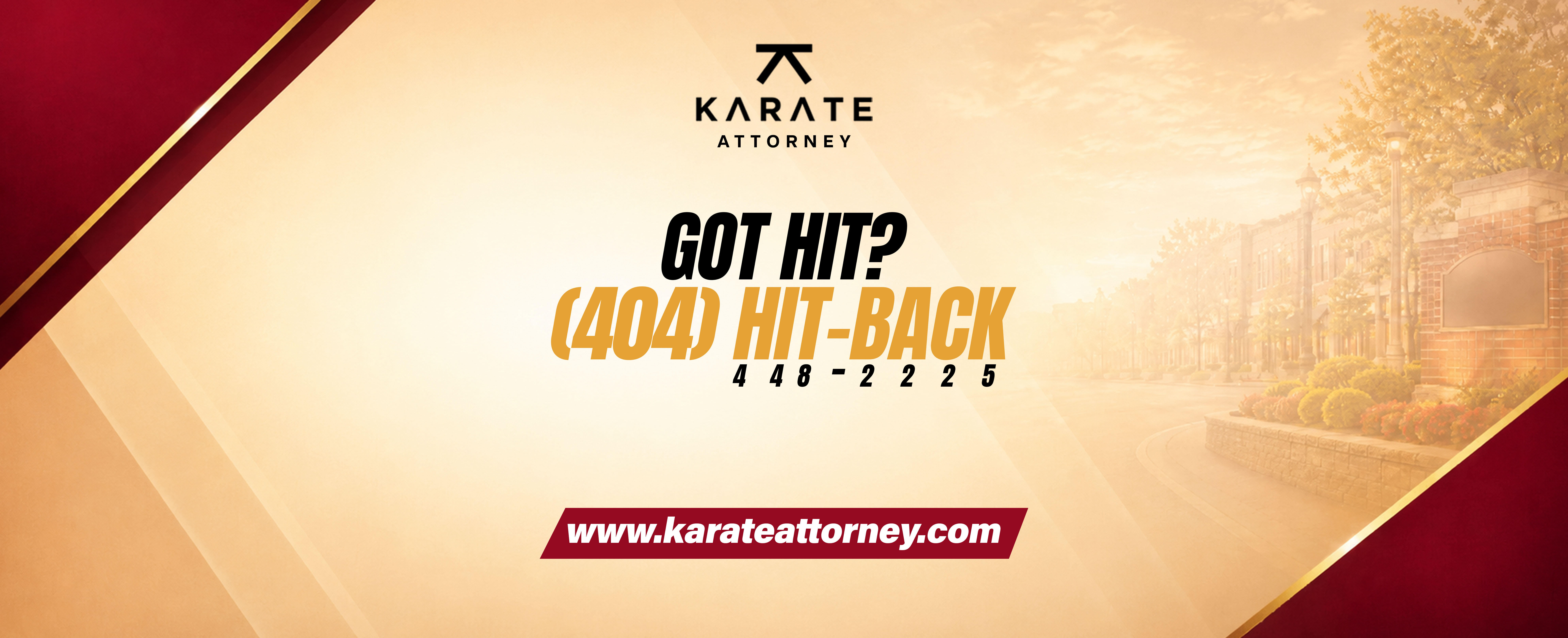 Karate Attorney billboard in warm color system