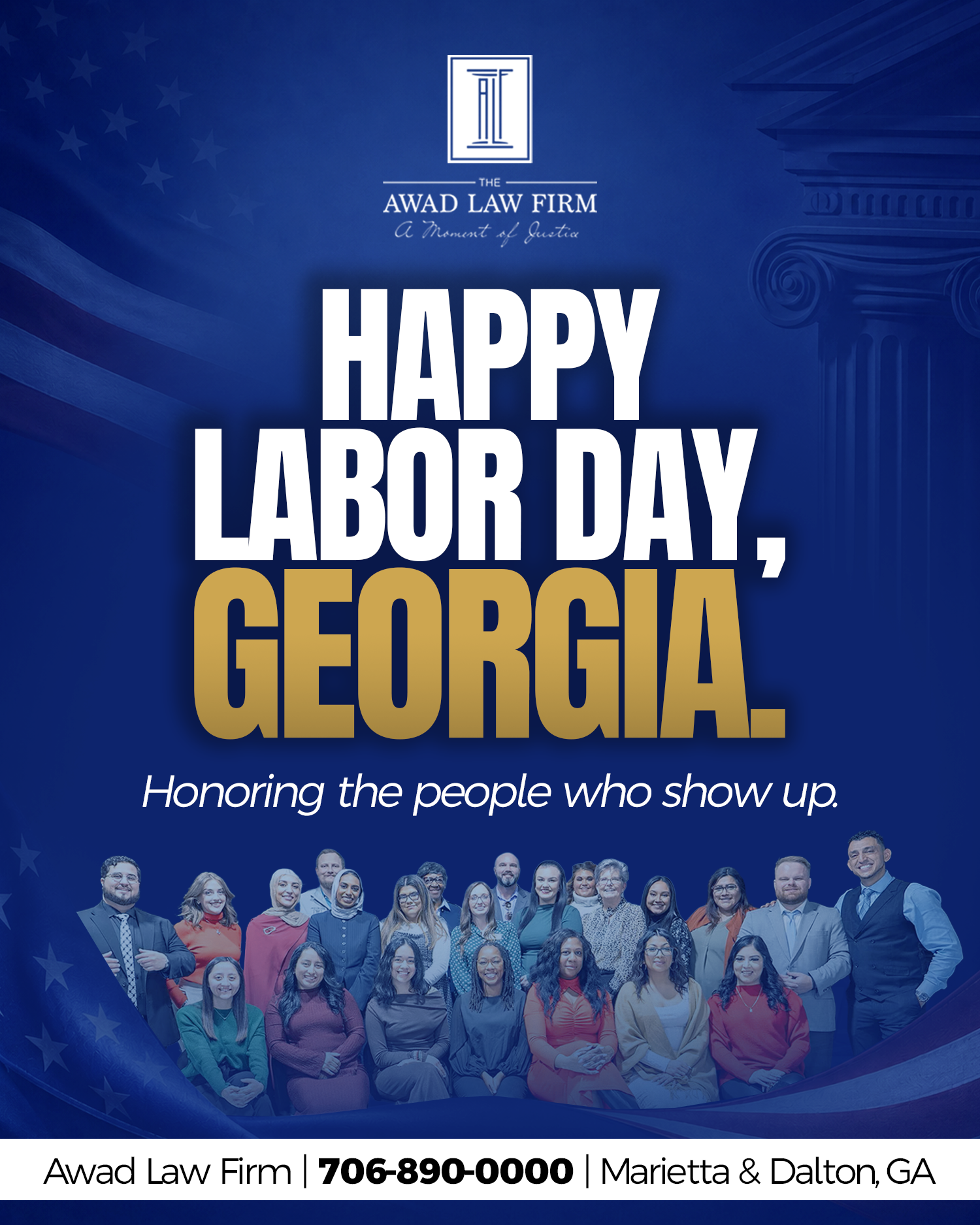 The Awad Law Firm Labor Day campaign