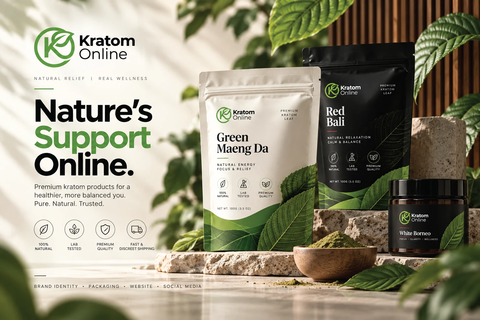 Kratom Online Logo Construction & Typography