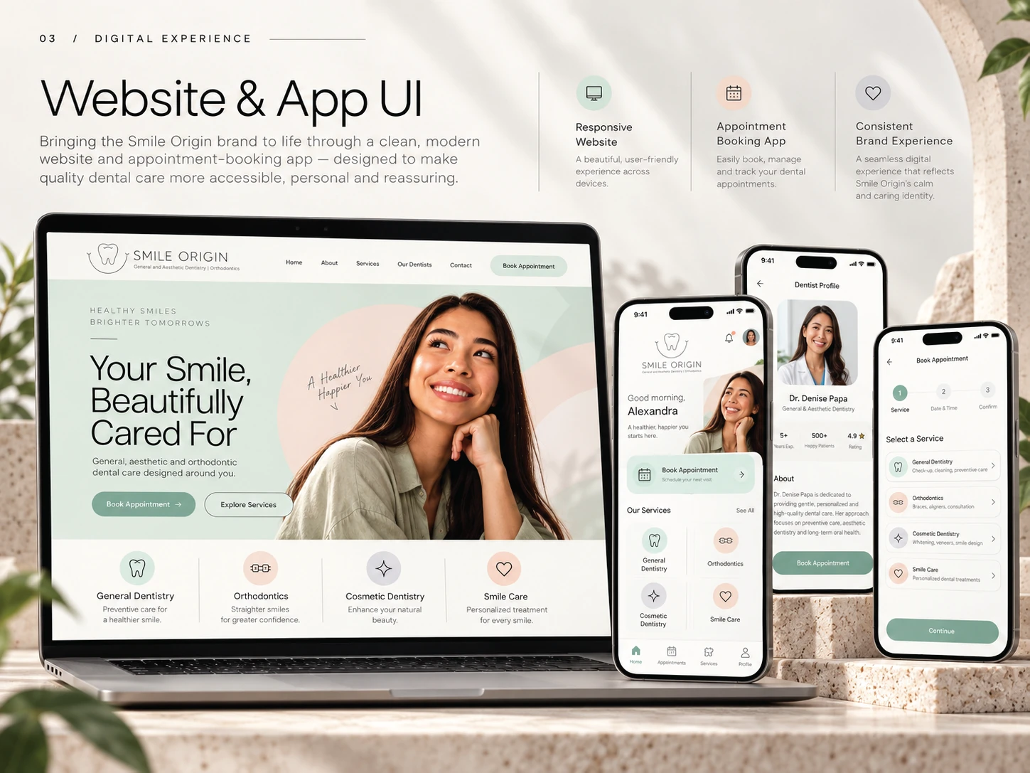 Website UI & Mobile Patient Booking Flow