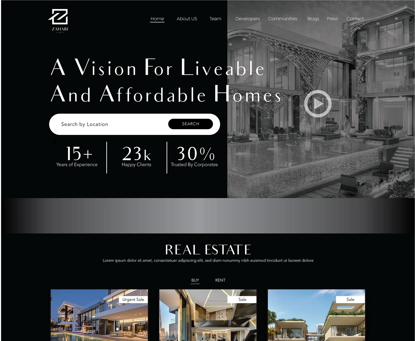 Zahabi Homes Web Architecture & Property Showcase