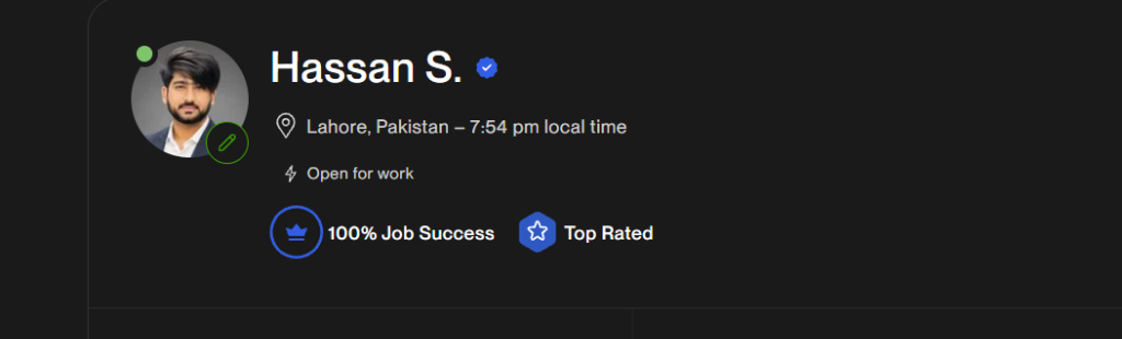 Verified Upwork Top Rated profile
